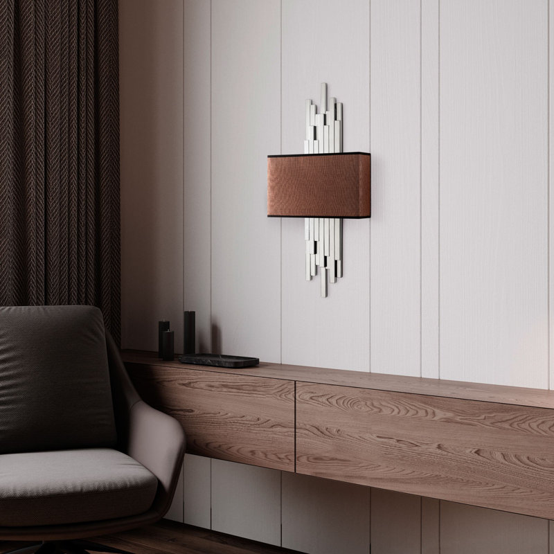 Lampe murale, Brun, Blanc