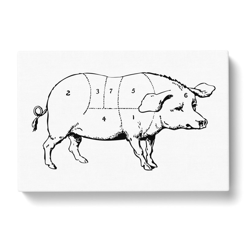 Butchers Pork Cuts - Wrapped Canvas, 40cm H x 60cm W x 3cm D