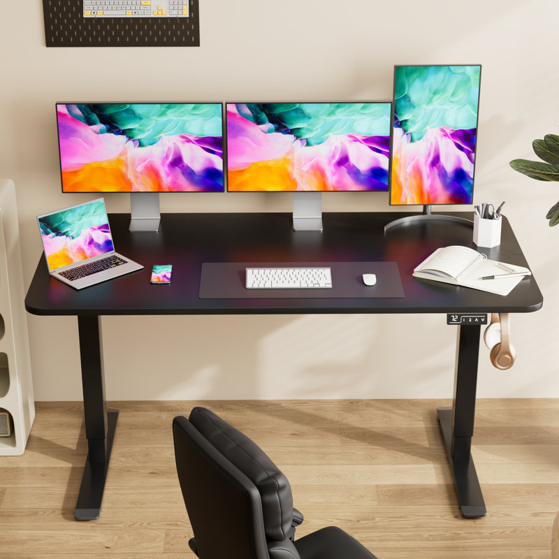 Bureaux debout à hauteur réglable Putnam, Noir, noir, noir, noir, H 48 po x l 55,11 po x P 23,62 po