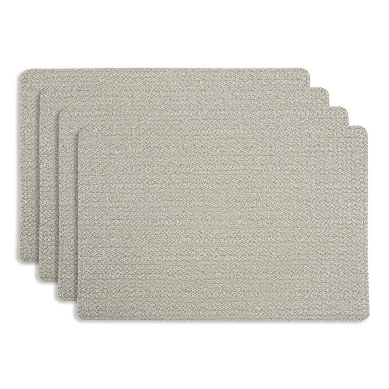 KAF Home Twist Vinyl Placemats, Beige