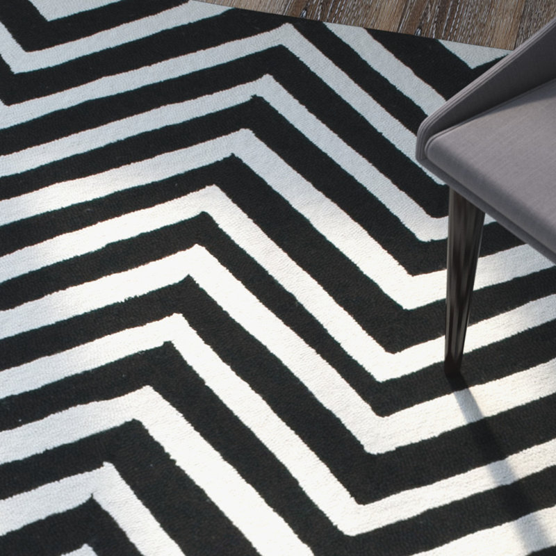 Tapis chevron noir Oneil, Coureur 2'6" x 8'