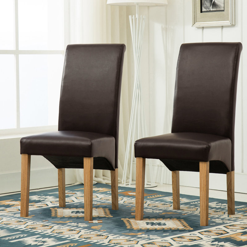 Newry Upholstered Dining Chairs Set of 4, Brown