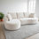 Ensemble de canapé modulaire courbé 2 pièces avec coussins, mobilier de salon ergonomique minimaliste, sièges modernes, sans assemblage, canapé et méridienne