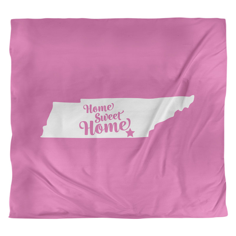 Housse de couette réversible simple Home Sweet Chattanooga, Housse de couette pour très grand lit, Rose, Microfibre