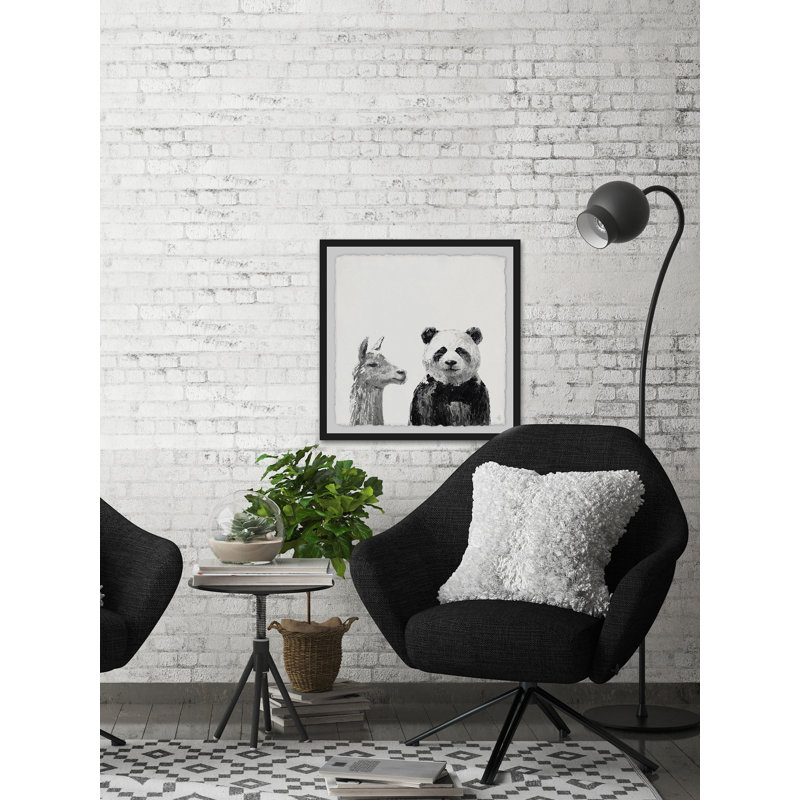 «Panda Buddy», reproduction d'art encadrée, H 32 po x l 32 po x P 1,5 po