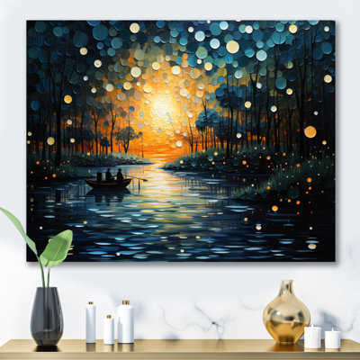 " Pointillism River At Sunrise "