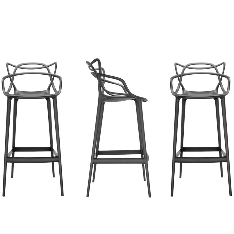 Upholstered Counter Stool, Black
