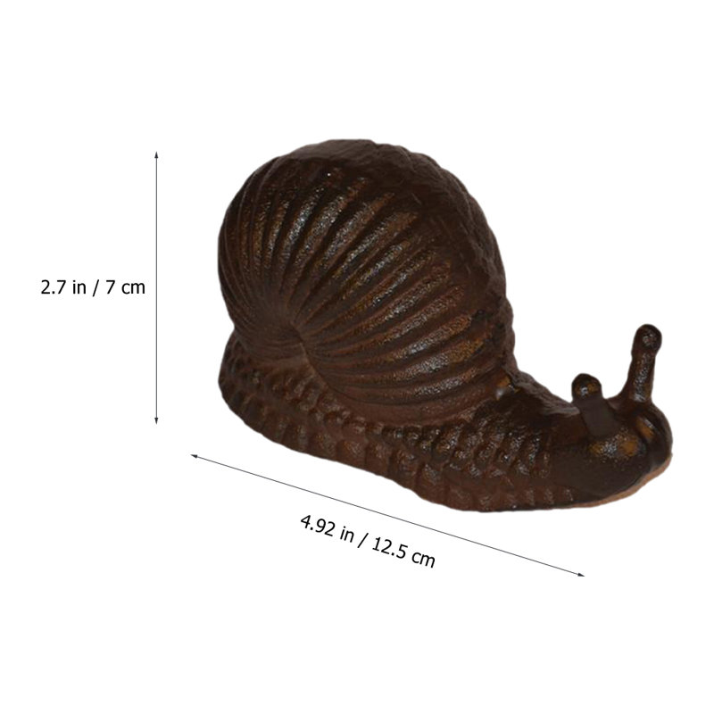 Dark Brown Iron Snail Figurine Tabletop Ornament
