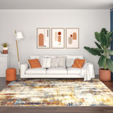 Contemporary Abstract Area Rug, Multi