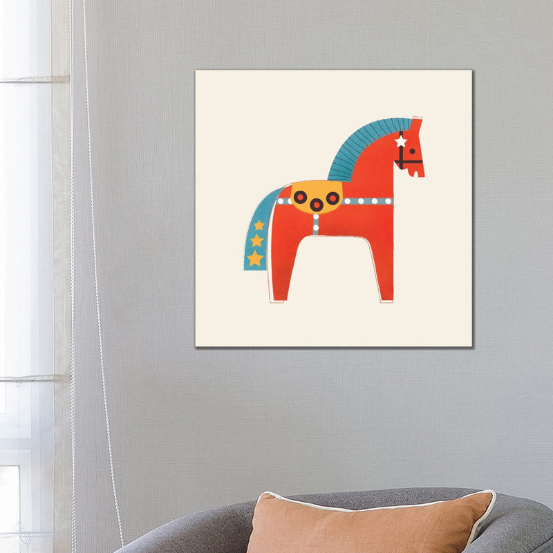 Christmas Horse by Show Me Mars - Gallery-Wrapped Canvas Giclée on Canvas, 66.04 cm H x 66.04 cm W x 1.91 cm D, Canvas