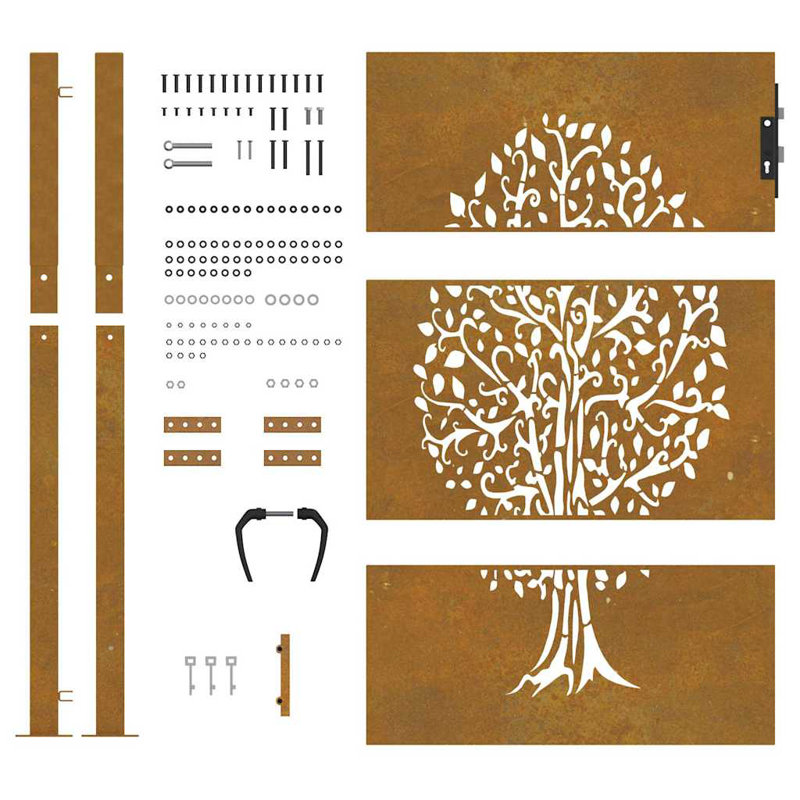 Arbre de porte vénitien vidaXL, Brun, 33,5 po x 29,5 po