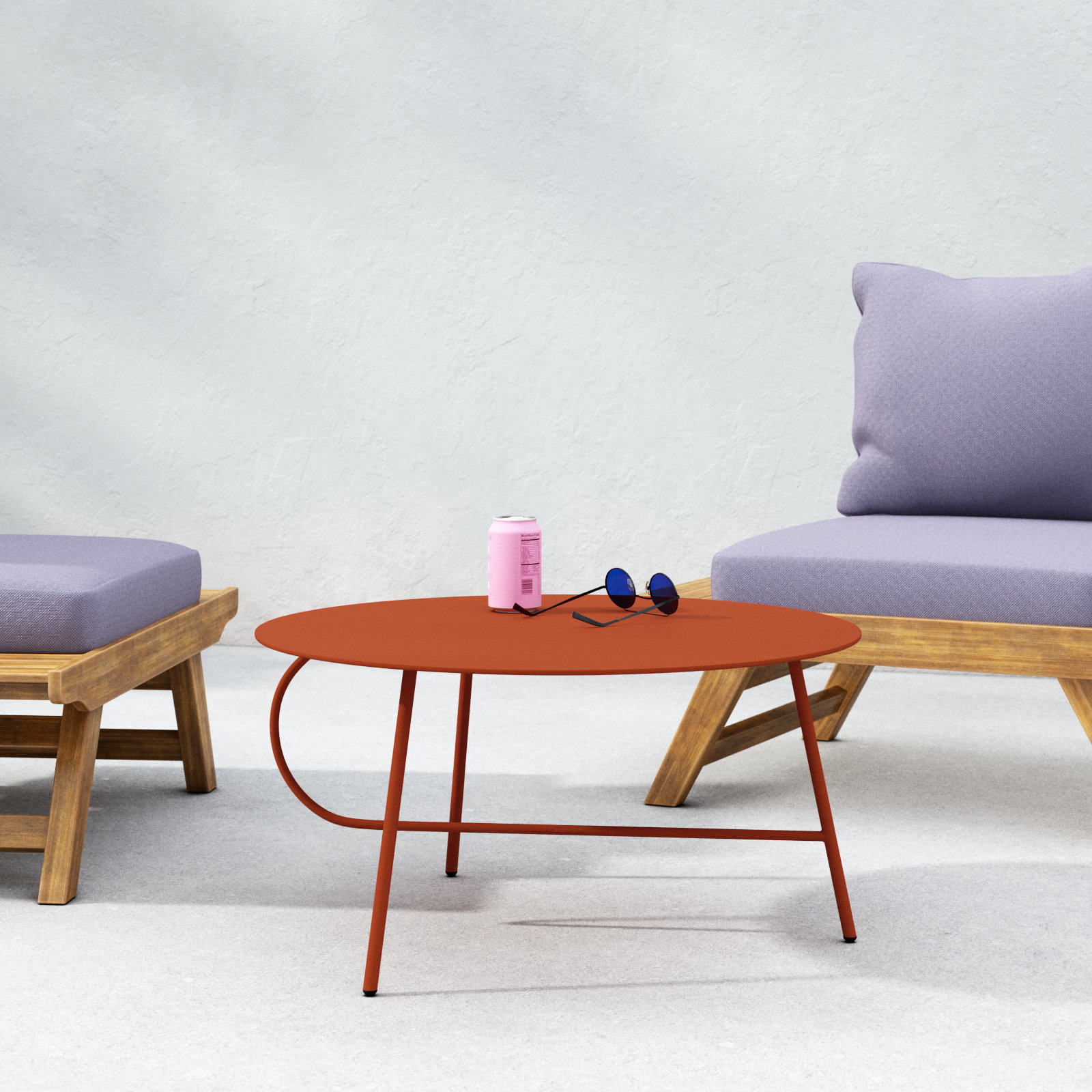 Abberton 28'' Outdoor Coffee Table, Copper Brown