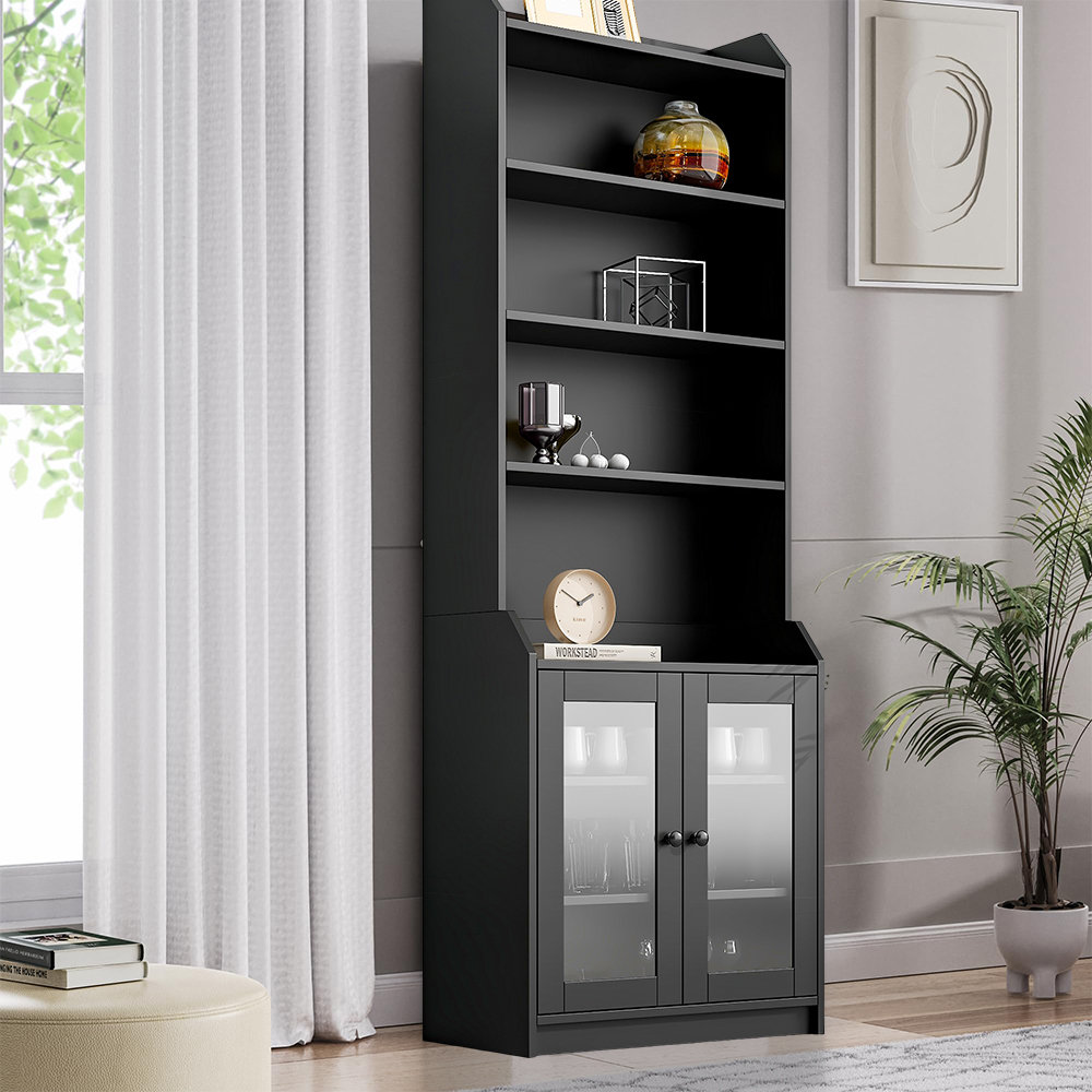 Lancaster 1 - Shelf Storage Cabinet Rebrilliant Finish: Black