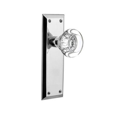 Plaque avec porte ronde en cristal transparent New York
