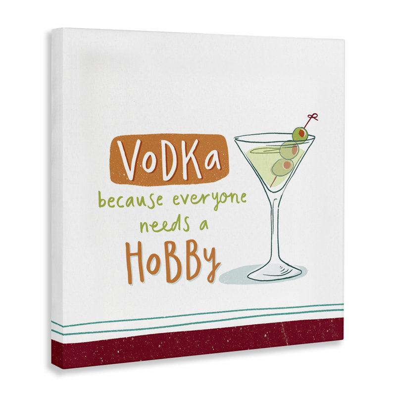 «Drôle de vodka», art mural sur toile par Courtney Morgenstern, H 24 po x l 24 po