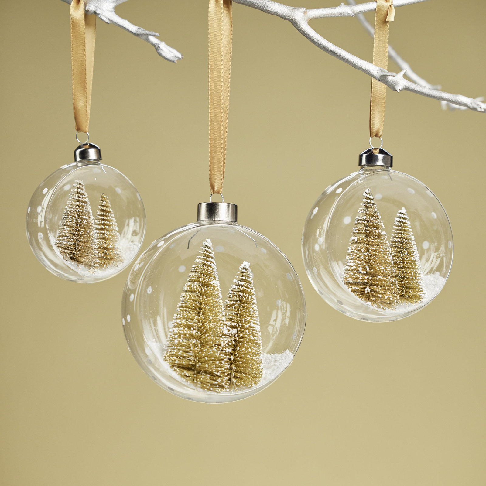 The Holiday Aisle® 4" Glass Bauble, 4" H x 4" W x 4" D, Gold