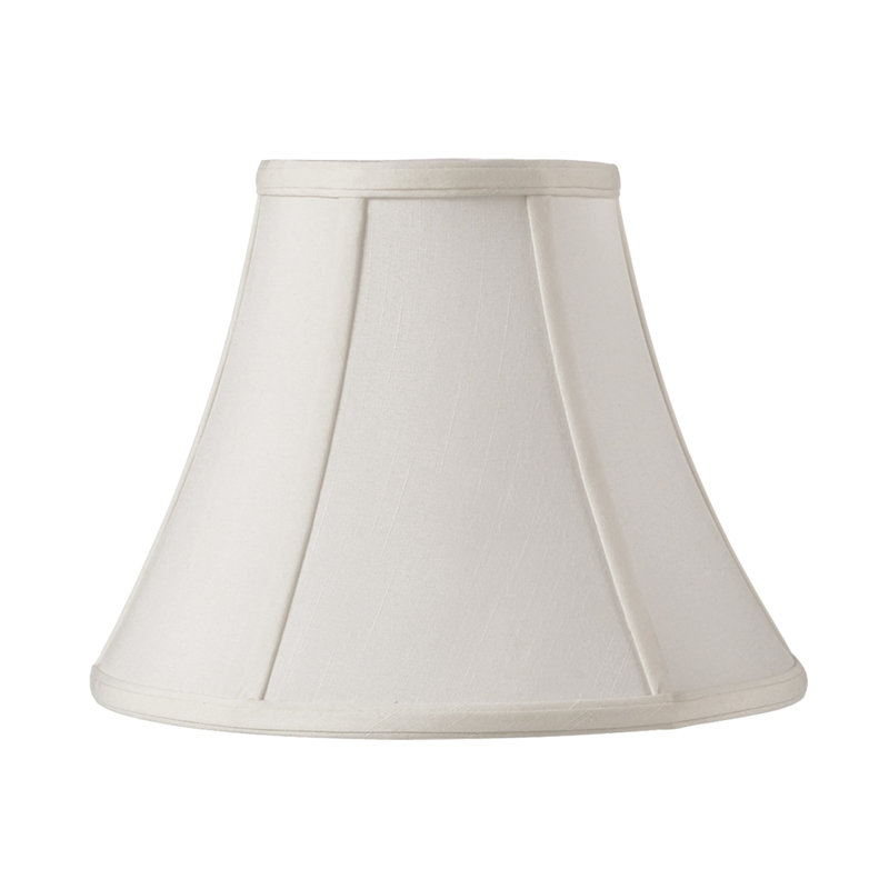 Abat-jour cloche en soie / shantung (araignée), Blanc, H 11 po x l 14 po x P 14 po