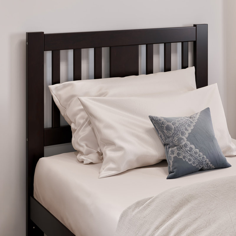 Lit plateforme en bois massif Zosia, Simple TG, Espresso