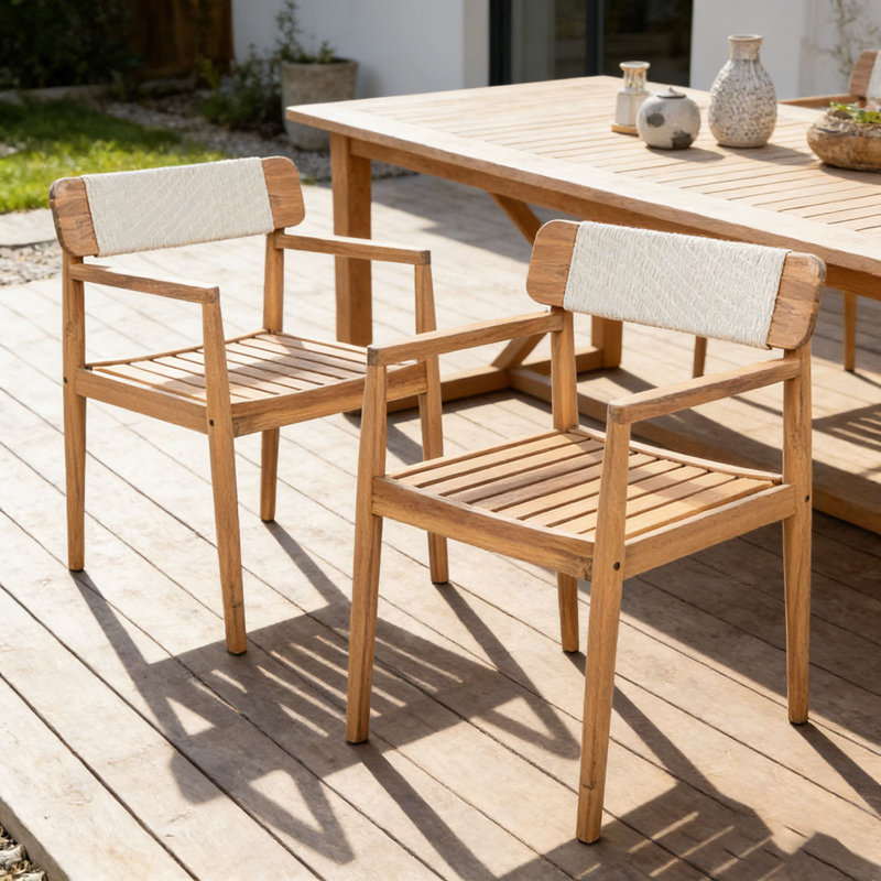 Patio CHAIR, Teak,White