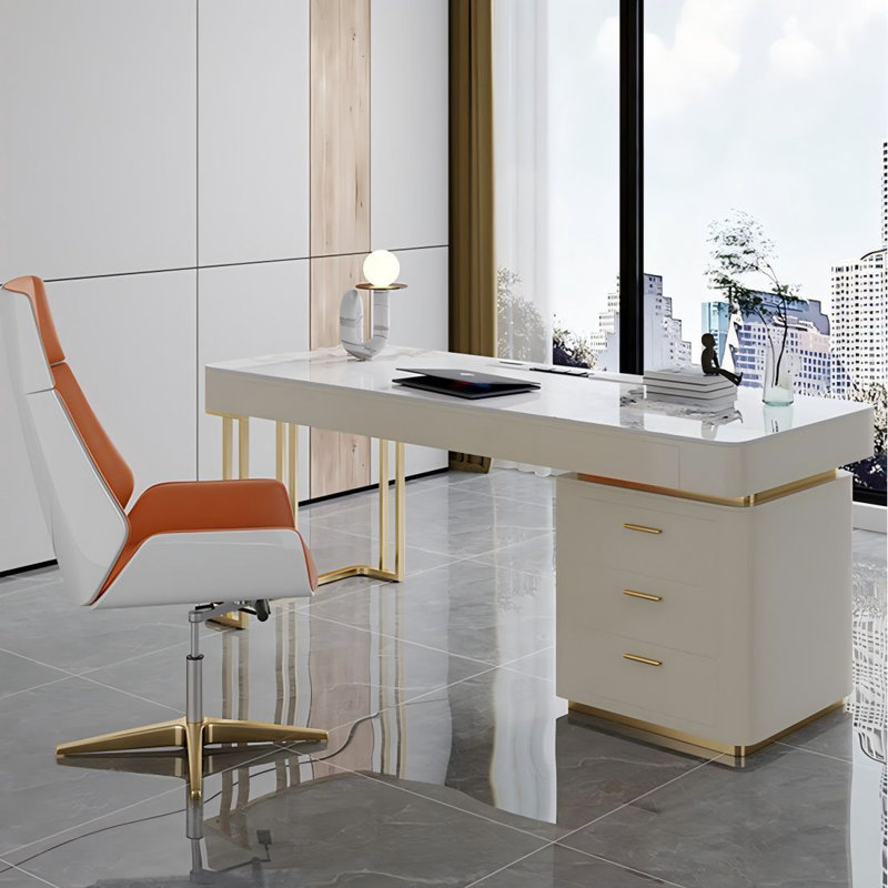 Bureau moderne et simple avec tiroirs, H 29,53 po x l 62,99 po x P 27,56 po
