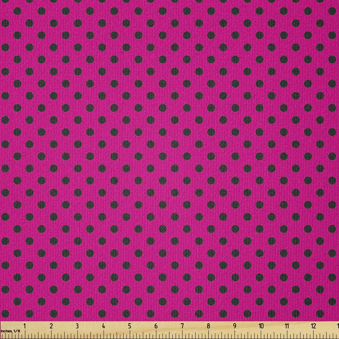 Stoff als Meterware, Pop-Art inspiriert Dots, Hot Pink, Hot Pink Schwarz