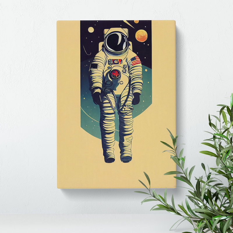 Vintage Astronaut No.6 - Wrapped Canvas, 50cm H x 35cm W x 3cm D