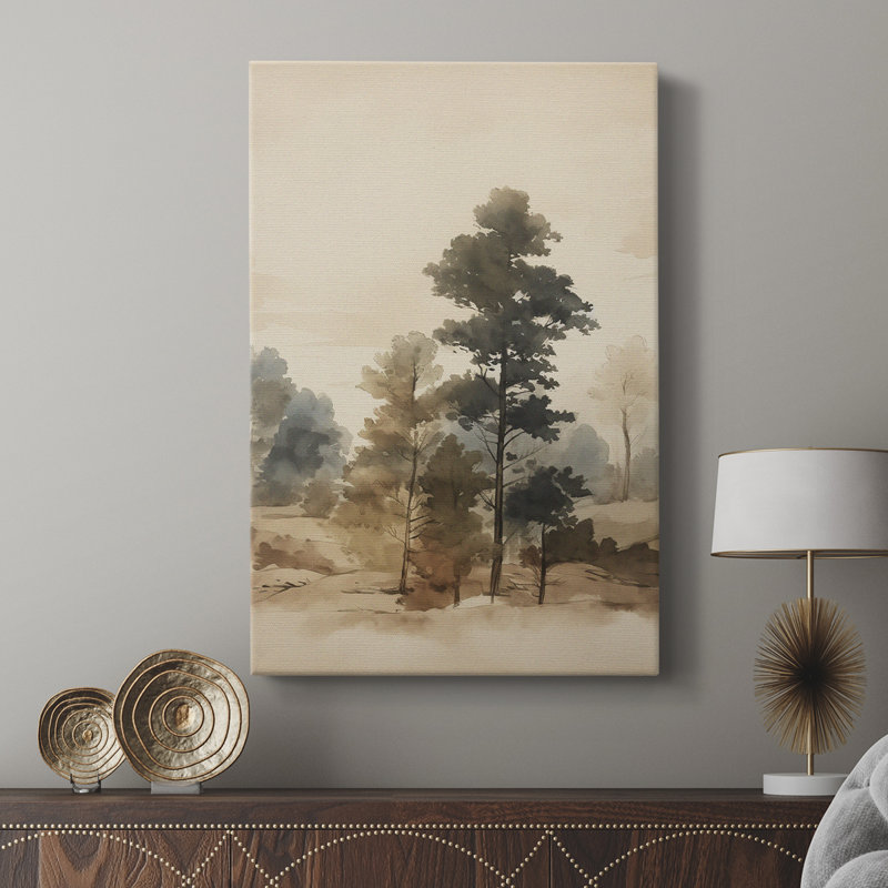 Paysage rétro X - galerie Cavas enveloppé, H 18 po x l 12 po