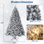 Arbre de Noël pré-éclairé avec 150 lumières blanches chaudes, 8 modes d'éclairage, pédale marche / arrêt facile, support pliable-108118071