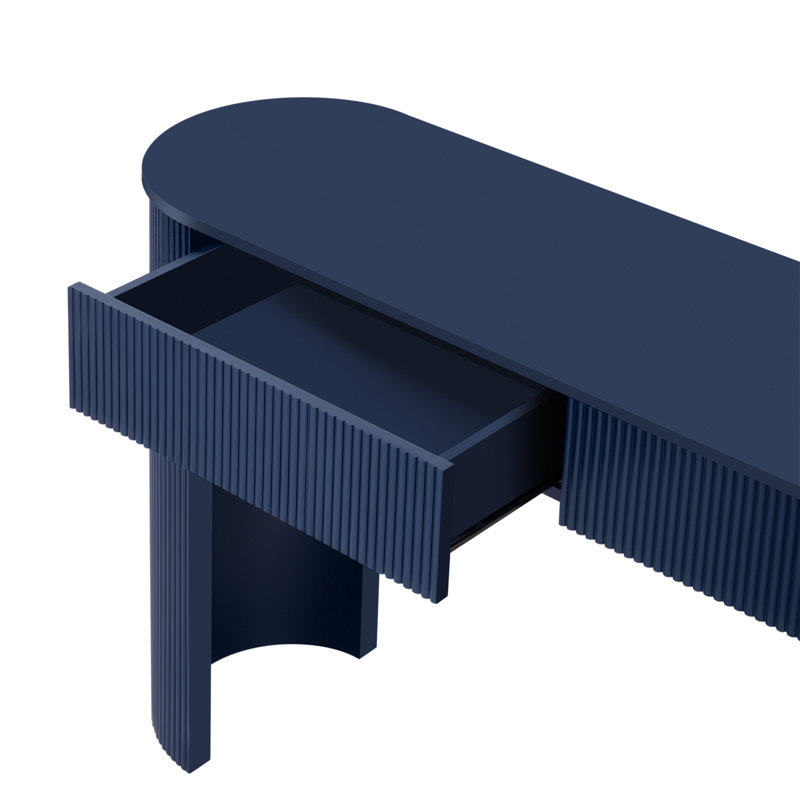 TREXM Entryway Table With Fluted Design