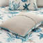 Édredon 7 pièces en mélange de coton avec imprimé coquillages et coraux en tissu bleu sarcelle-126363559-126363557