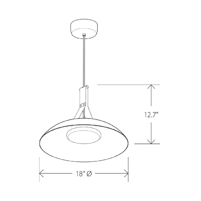 Volo 18" LED Pendant, Tan, White, 2700K