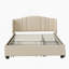 Lit plateforme tapissier avec tête de lit à oreilles, lit gigogne simple et 2 tiroirs pour un sommeil confortable et un rangement efficace, aucun sommier nécessaire-1637499148