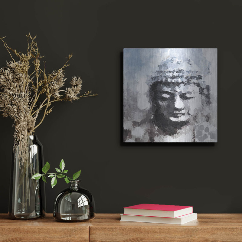 «Peaceful Buddha I» par Linda Woods, H 12 po x l 12 po