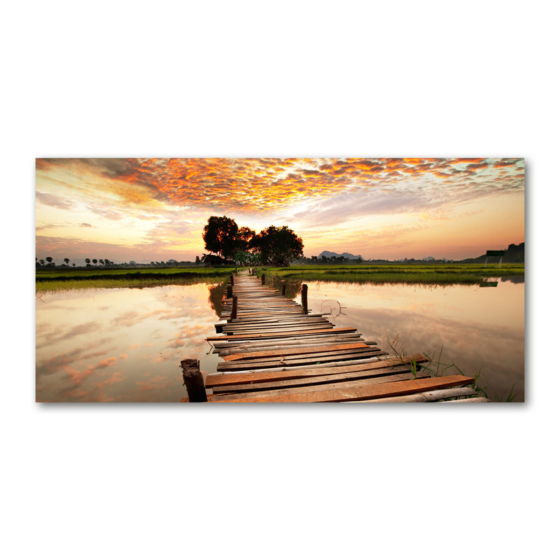 Wooden Bridge - Wrapped Canvas Print