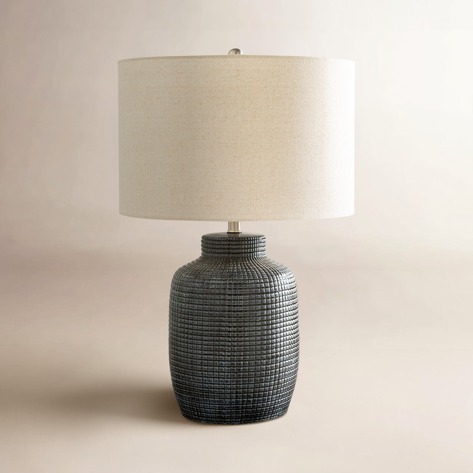 Kael Ceramic Table Lamp, Black, Beige