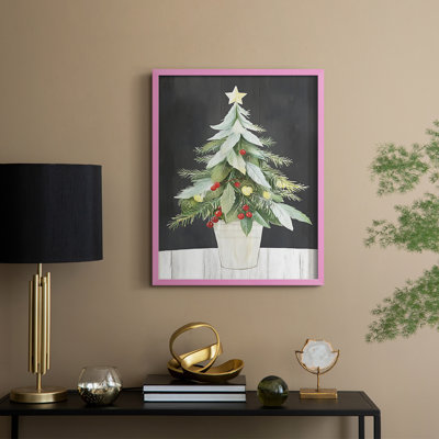 «Christmas Holiday Art DCCCLxxxvii», reproduction d'art encadrée - bois massif
