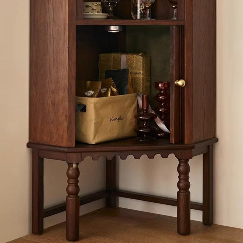 Retro Three Cornered Cabinet, Brown