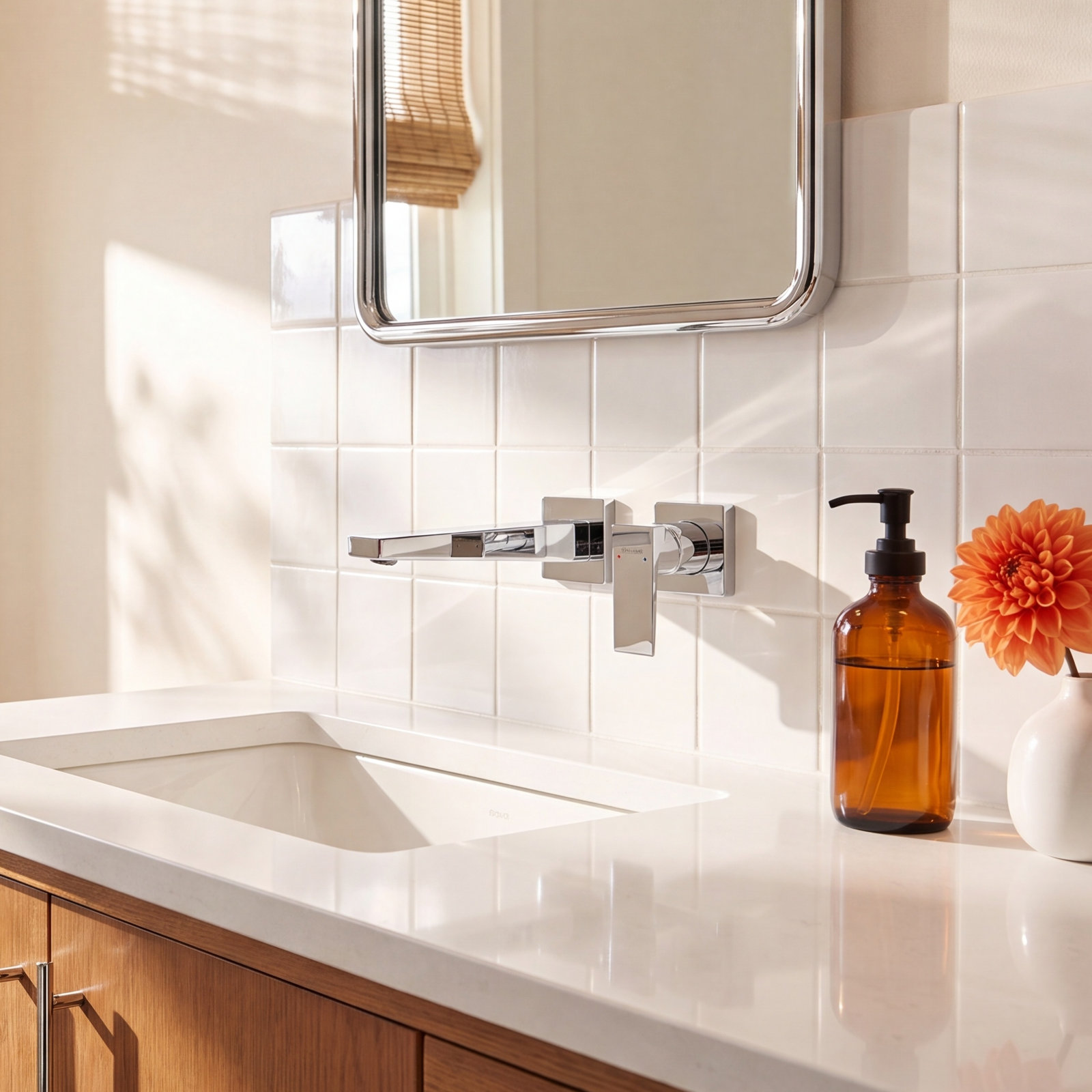 Metropol Low-Flow Wall-Mounted Bathroom Faucet, Chrome