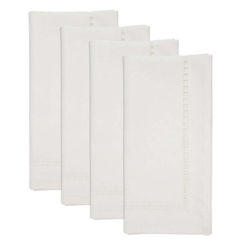 Laser-Cut Hemstitch Napkin (Set of 4), White