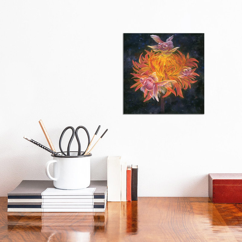 Goldfish Sun 1 Piece Painting on Canvas, 30.48 cm H x 30.48 cm W, Wrapped Canvas