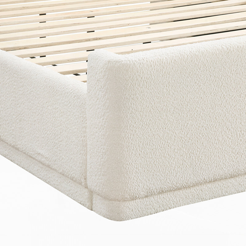 Lit plateforme moderne pour chambre à coucher, Beige