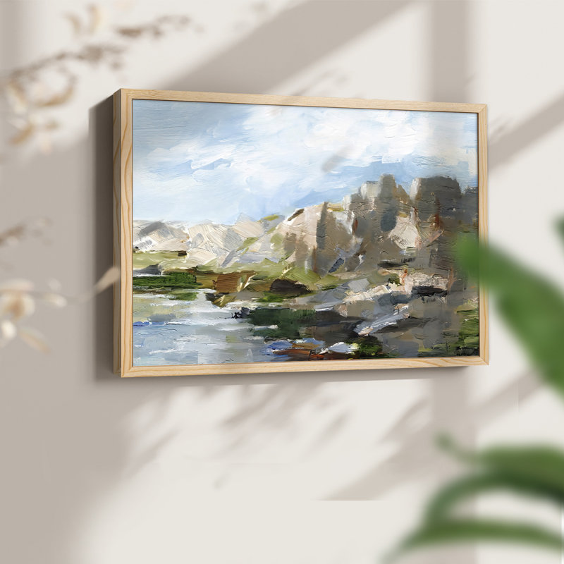 Western Cliffs II -Framed Print - Restickable, Natural, 11" H x 14" W