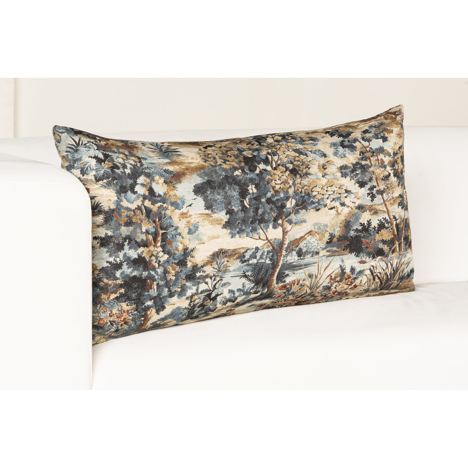 Allegheny Throw Pillow, Feather, Lagoon, 26" x 14"