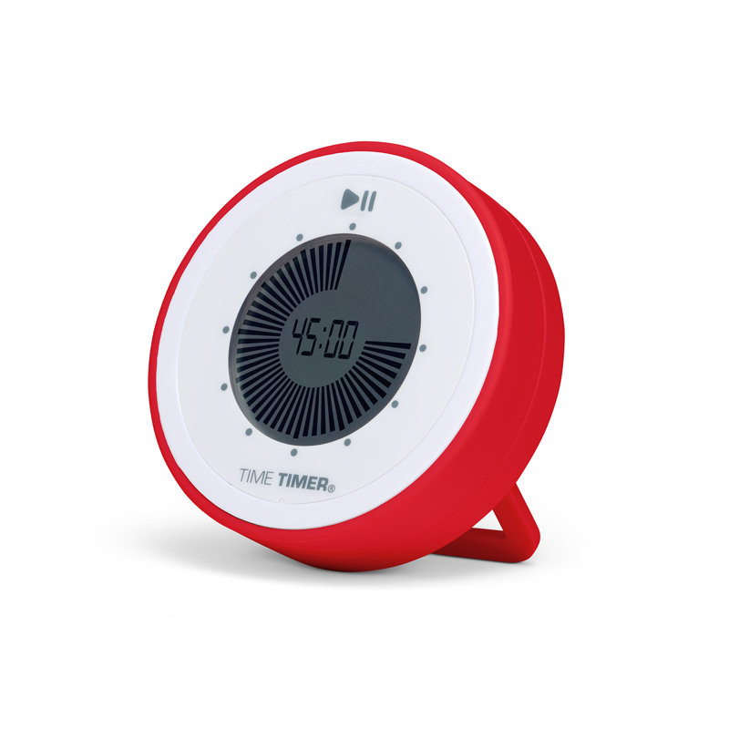Time Timer TWIST Timer With Kickstand, Red, 1.3" H x 3.5" W x 3.5" D