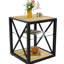 Ensemble de 2 tables de chevet modernes pour chambre et salon, de style industriel, avec dessus en verre trempé et bois naturel. Organiseur à plusieurs niveaux stable et peu encombrant, offrant un rangement compact.