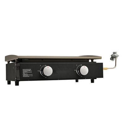 Commercial Griddle, 22.4" Heavy-Duty Manual Flat Top Griddle, 13,000 BTU, Countertop Gas Grill with Non-Stick Cooking Plate, Countertop Gas Griddle, H-Shaped Burner Restaurant Portable Grill