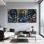 Plantes et fleurs, arche gothique avec ensemble de 3 impressions murales sur toile-1812923876