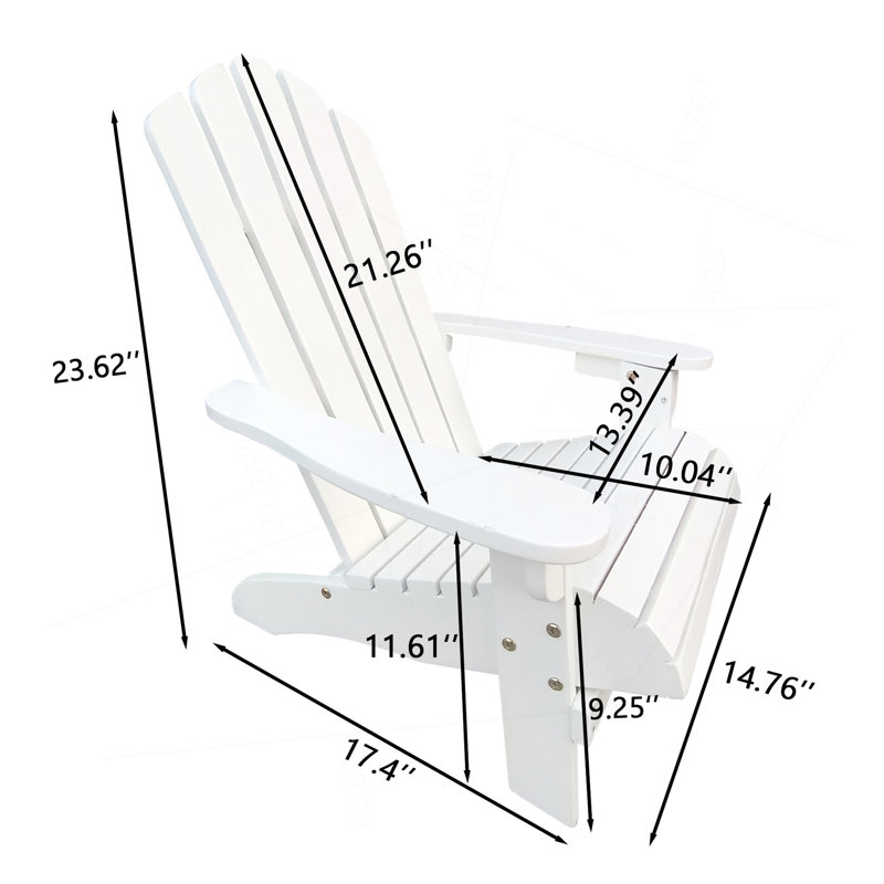Outdoor Or Indoor Wood Children Adirondack Chair,White, White