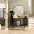Sykesville Metal Mesh Side Panel 1 Shelf Console Table with Open Centre Storage