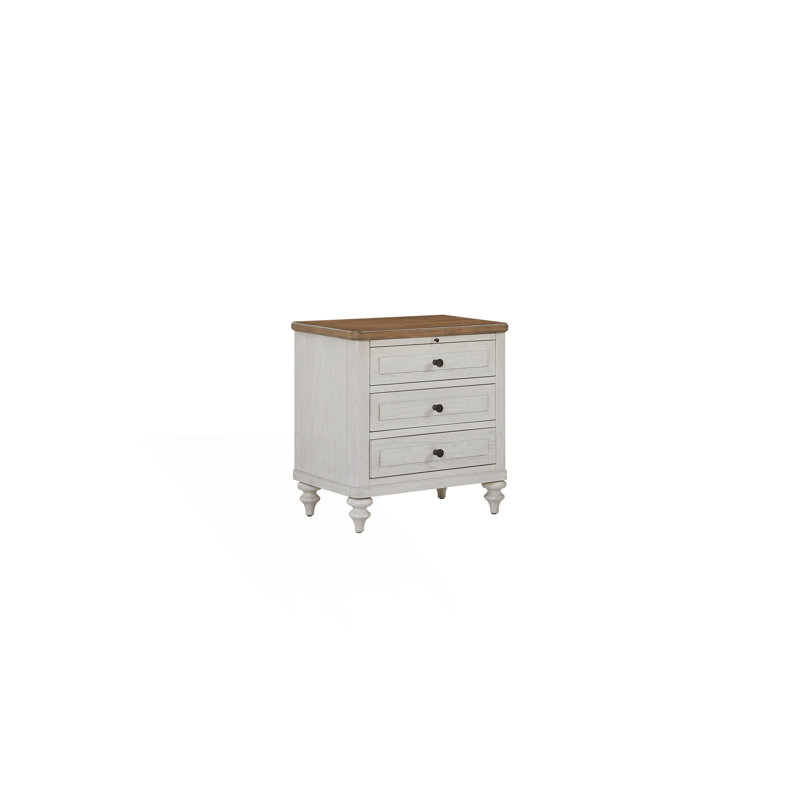 3 Drawer Nightstand With USB Charging